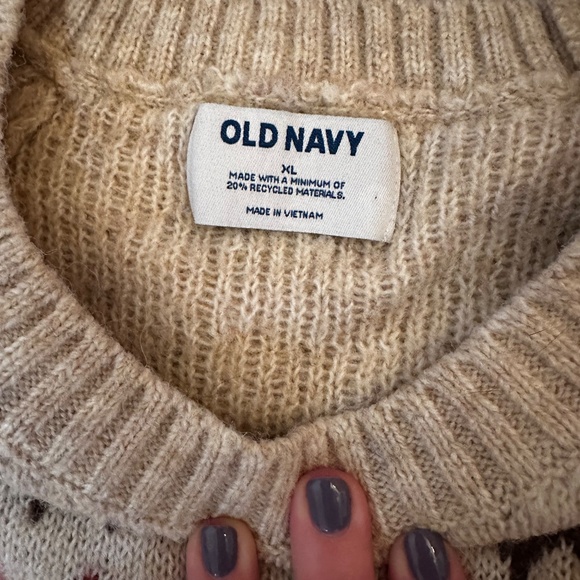 Old Navy XL Fair Isle Oversized Crew Neck Sweater - Picture 3 of 9